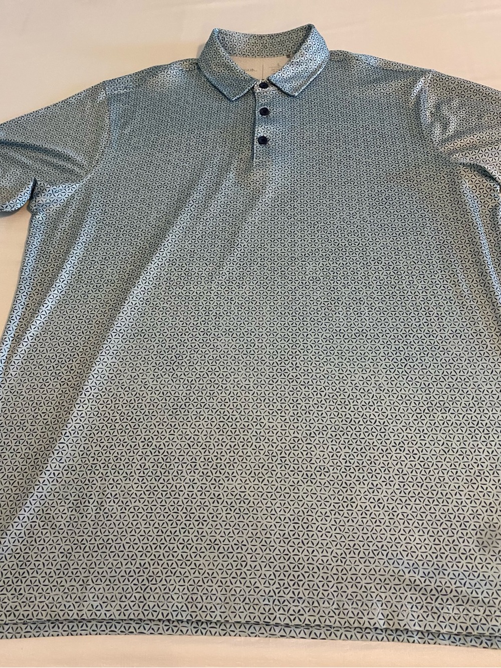 Antigua Light Blue Geometric Print Polo